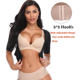 SLIMBELLE Women's Arm Shaper Slimmer Arm Lift Compression Garment Post Surgical Arm Shapewear-Black-S