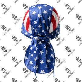 USA American Flag Cycling Pirate Head Bandana Skull Cap Hat Sweat Wicking Quick Dry Under Helmet Cycling Headwrap Headscarf for Men Women