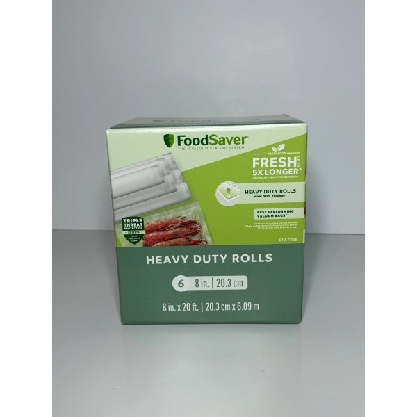 FoodSaver Heavy-Duty Vacuum Seal 8 x 20' Roll, 6-Pack, Ideal