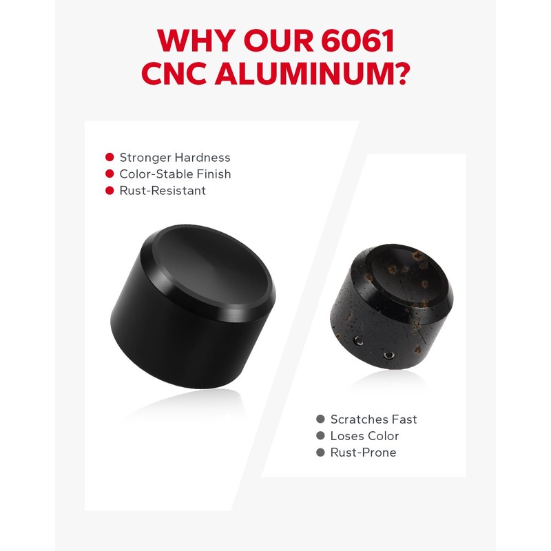 Amazicha Black Front Axle Nut Cover Caps CNC Machined Compatible