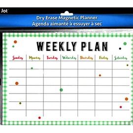 Magnetic Dry Erase Calendar - White Board Planner for Refrigerator/School Lockers - Monthly & Weekly - (Full Sheet Magnetic) - v6