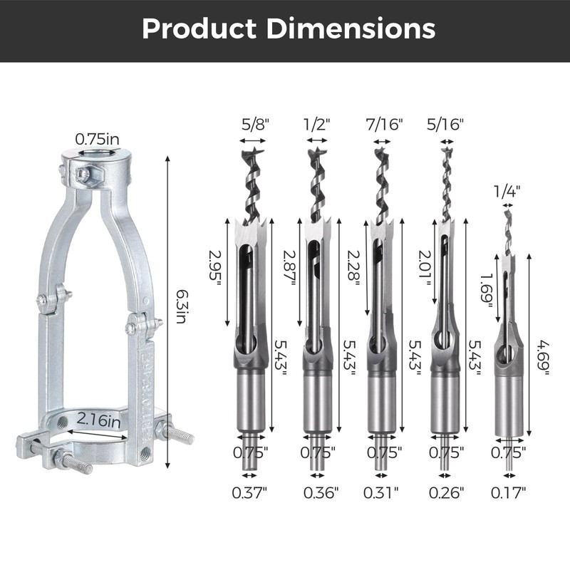 Square Hole Drill Bit Adapter and Square Hole Drill Bit