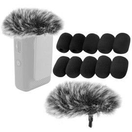 NIYATA 2 Pcs Mic Windscreen for DJI MIC 2,12 Pcs Foam Covers,Furry Wind Muff,Microphone Protector,Noise Filter for Lavalier/Handheld Mic (14 Pcs)