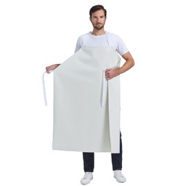 Nanxson Unisex Waterproof Rubber Aprons Work Apron Meat Apron Butcher Apron for Industry, Butcher, Cleaning CF3109, White