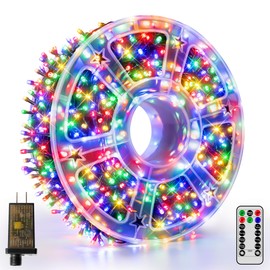 Domolli Christmas Lights 1000 LED 328 FT, Waterproof Christmas Tree Lights with 8 Modes, Remote Control 3 Timers & Memory Function Xmas Decorations for House and Holiday (Multicolor)