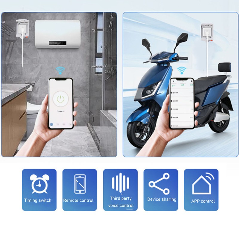 WiFi Smart Socket PC ABS IP55 Waterproof APP Remote Control