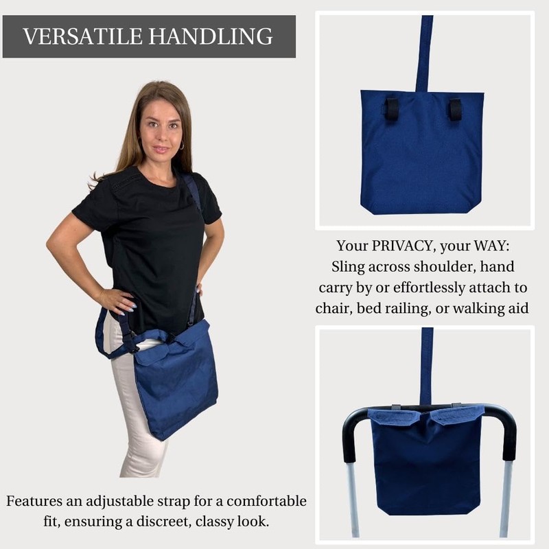 Urine Drainage Bag Holder with Catheter Tube Cover & Adjustable