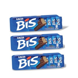 BIS Lacta - Chocolate Wafer - 4.94 Oz (PACK OF 3), Chocolate ao Leite - 140g