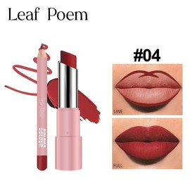 4-Piece Lipstick Lip Liner 2-in-1 Package, No Stains on the Cup Lip Liner Long Lasting Waterproof Matte Lipstick Lipstick Kit Gloss Lipgloss:_02#04#06#07#