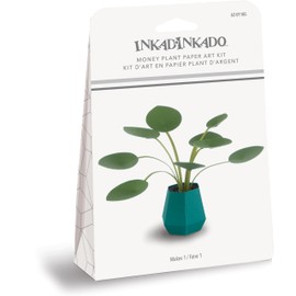 Inkadinkado 62-01185 Money Plant Adult's and Kid's Paper Craft Building Kit, 5" Tall, Multicolor, 16 Pieces