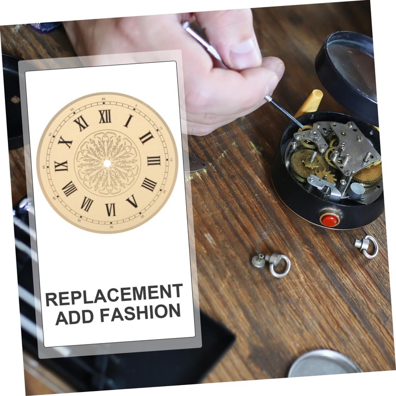 Gadpiparty DIY Aluminum Clock Dial Replacement Elegant Round Design for