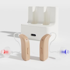 iEarton Bluetooth Hearing Aids for Seniors Rechargeable - RIC OTC Hearing Devices with Noise Cancelling for Women & Men with Fast Charge Dock Included