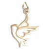 Open Design Dove Pendant or Charm in 24k Gold Plated