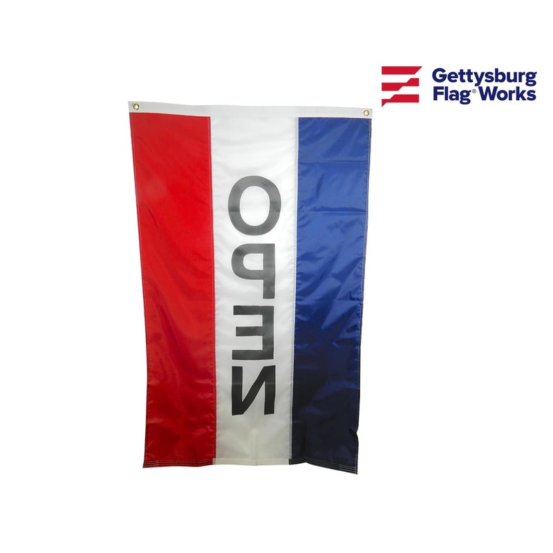 3x5' Single Sided Vertical Display OPEN Flag, All Weather Nylon