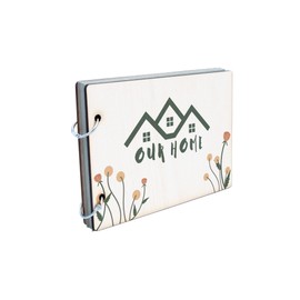Our Home Keepsake Memory Album with Wooden Cover and Ring Binder