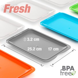 PracticDomus High Quality Food Storage Boxes, Food Storage Container for Cold Cuts, Fresh System, Optimal Storage in the Fridge (Grey)