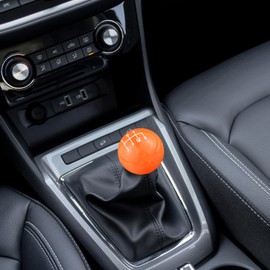 Temzzer Gear Shift Knob 6 Speed Ball Shifter Stick Head Resin Gear Lever Handle for Most Manual Automatic Vehicles M10x1.5 M10x1.25 M8x1.25 (Orange 2)