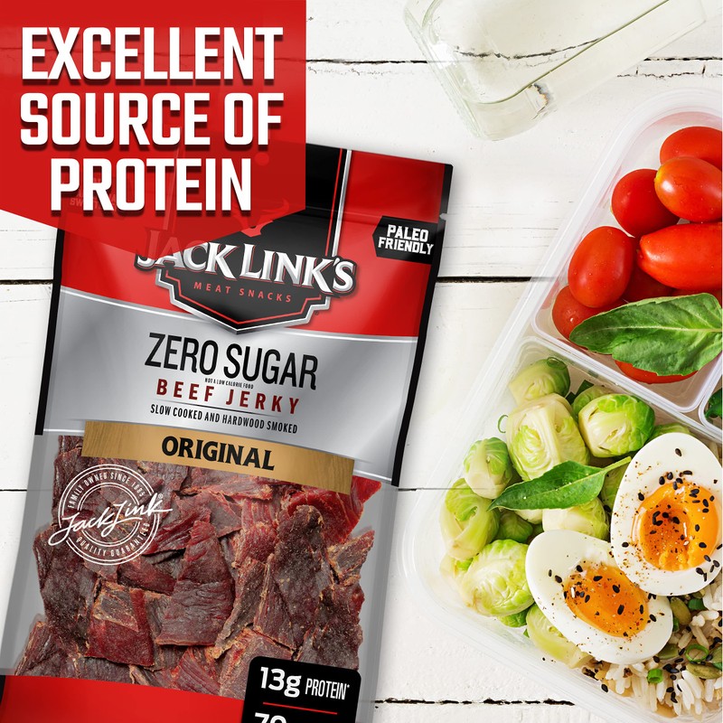Jack Link's Beef Jerky, Original, Zero Sugar - Flavorful Meat