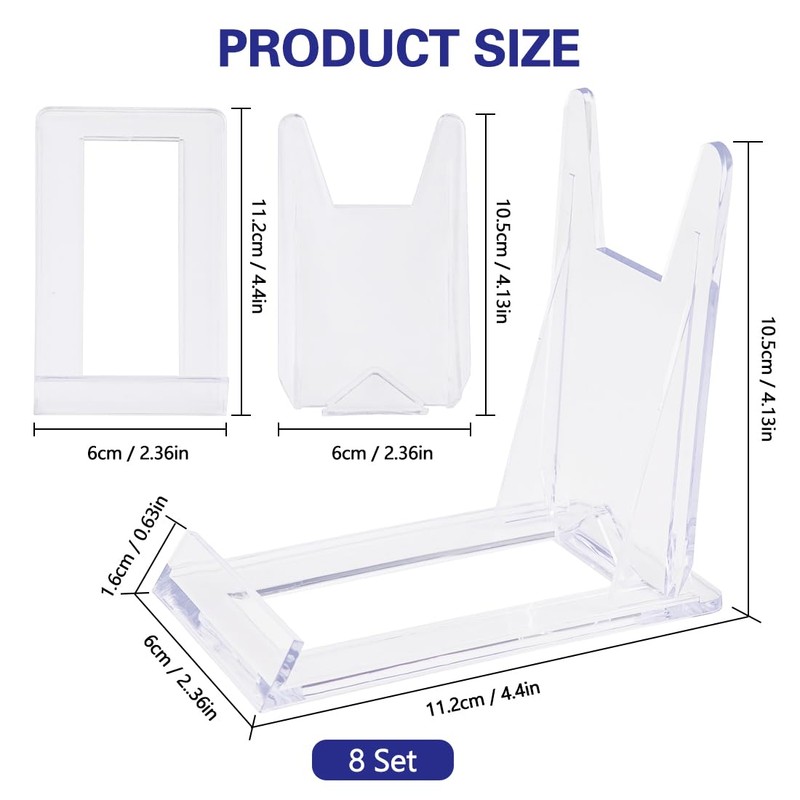 SHSMPXOY 8 Set Clear Plastic Display Stands Clear Display Stands