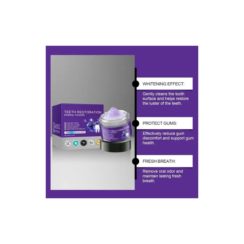 Polvo Mineral Para La Restauración De Dientes, Protege Las E