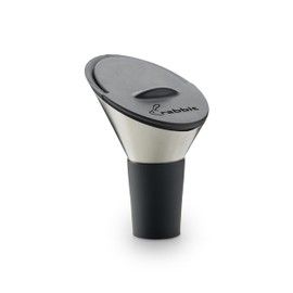 Rabbit Wine Pourer Stopper, 1x1x5, Black