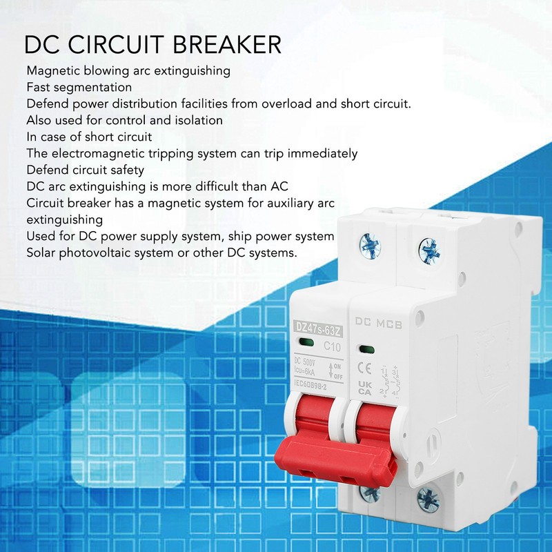 DC Circuit Breaker Magnetic System Miniature Circuit Breaker for PV