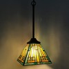 COTOSS Tiffany Pendant Lights Fixtures Mission Style 1 Light Green