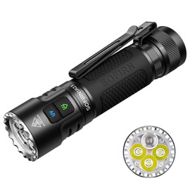 sofirn SR23 3200 Lumens EDC Flashlight USB C Rechargeable, Bright LED Flashlight with UV Light, High Lumens Portable Handheld Dual Sources Pocket Light for Outdoor, Checking, Working, Emergency