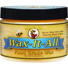 HOWARD WAX-IT-All - Protective Food-Grade Wax, Beeswax Wood Polish: Beautifies and Extends the Finish of Surfaces, Food Grade Beeswax Ideal for Wood, Stone, Metal, Cement, Paint, Plastics, 9 Fl oz