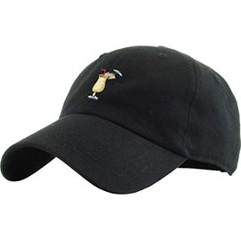 Pineapple Dad Hat Baseball Cap Polo Style Unconstructed (Adjustable, 03b) Pina Colada Black, Black Pina Colada, One size