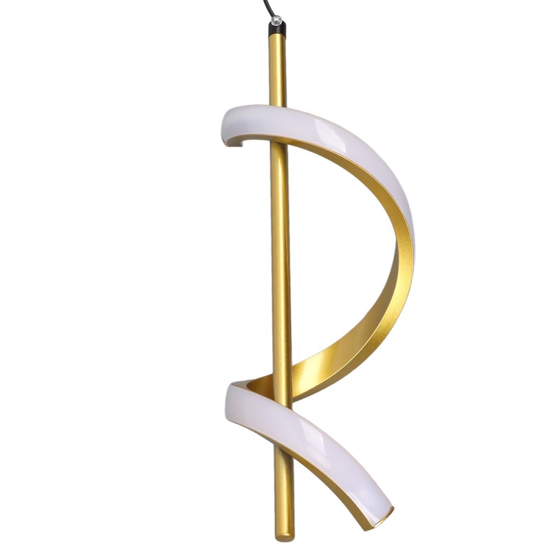 Spiral LED Pendant Light Gold Color High Brightness Eyes Protection