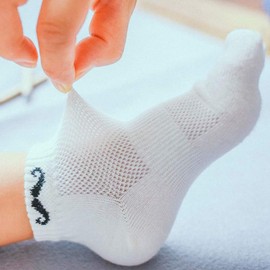 InSomila Kids' Socks, 5 Toe Socks, 4 Pairs Set, For Kids, Mesh, Girls, Boys, Cute, Cotton, For School Commutes, Breathable, Beard Pattern, Bicycle Pattern, Beard pattern