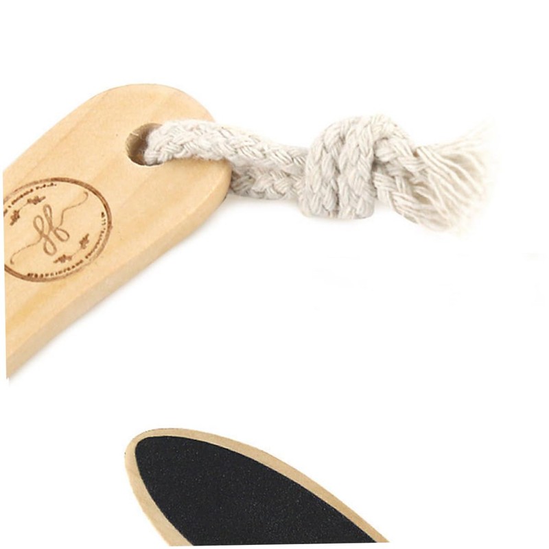 minkissy Natural Foot Wooden Foot Stone Callus Remover Exfoliating Tool