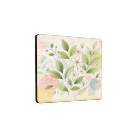 Wooden Fridge Magnet with Floral Design and Soft Pastel Colors for Home Decor (mag-kf25-1339)