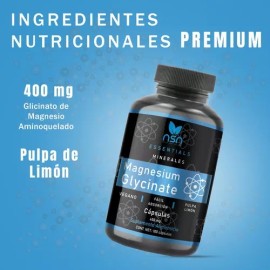 Nsn Glicinato De Magnesio+ | 450mg | Con Pulpo De Limón  Sin Sabor | Cápsulas |magnesium Glycinate