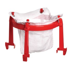 KitchenCraft Home Made Jam Strainer / Jelly Bag and Stand with Recipe in Gift Box, Plastic / Polyester, 2 Pieces, White / Red