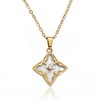 ONERVA 18K Gold Plated CZ Pendant Clover Necklace I Dainty
