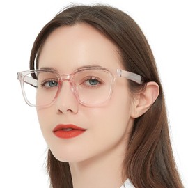 AEZUNI Oversize Square Reading Glasses for Women Oversized Trendy Large Readers 1.0 1.25 1.5 1.75 2.0 2.25 2.5 2.75 3.0 3.5 4.0 5.0 6.0(Pink,125)