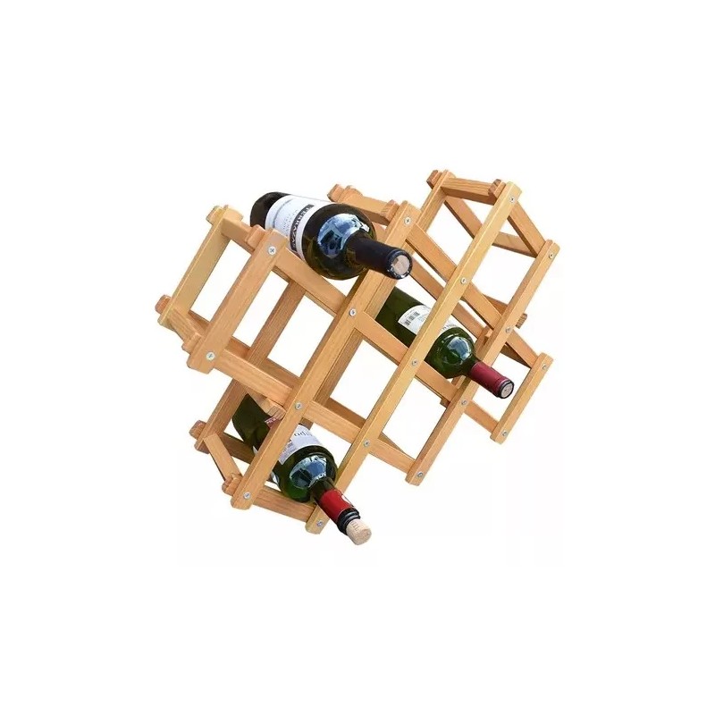 Procook Cava Porta Botellas Bastidor De Bambu Soporte 10 Botelllas