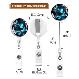 TPOAEL 2 Pack Retractable Badge Holders Cute Badge Reel Badge Clip ID Card Holders for Student Office Worker Doctor Nurse Teacher (Cute Dragonfly)