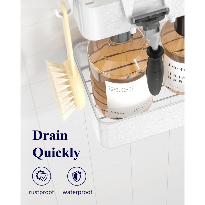 Kitsure Shower Caddy - 2 Pack Adhesive Shower Organizer, Rustproof
