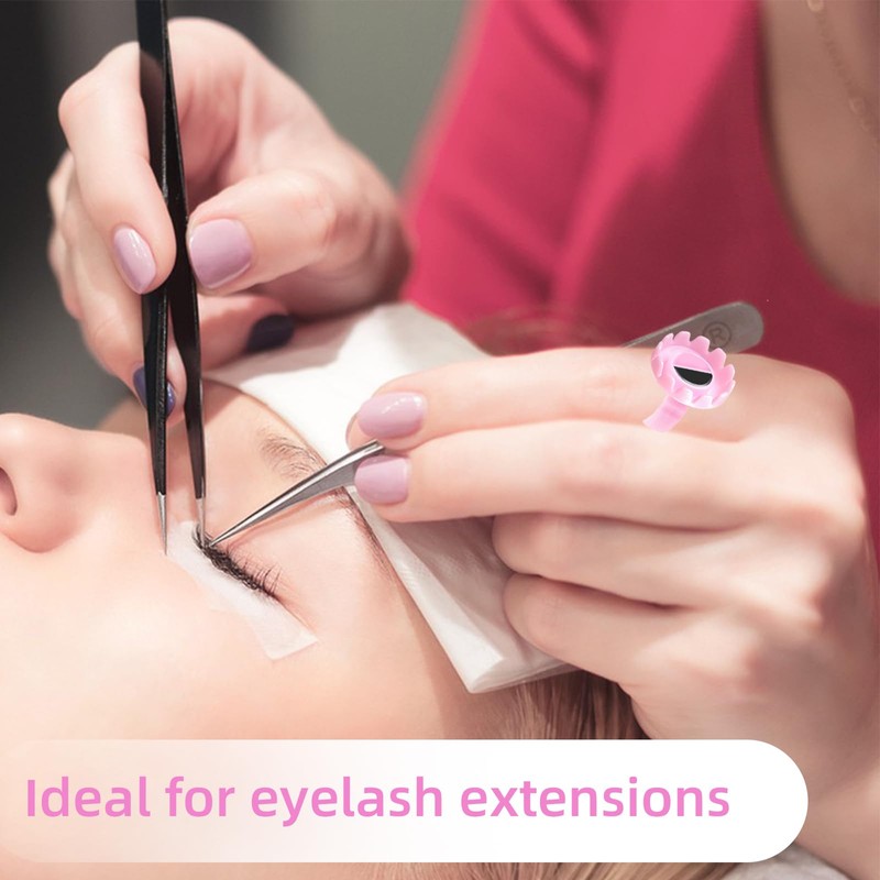 100 Pcs Glue Rings for Eyelash Extensions,Disposable Ring for Lashes