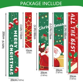 Ahigh Christmas Banner Decoration, Merry Christmas Banner, Red Green Merry Christmas Santa Banner for Indoor, Outdoor, Home, Porch, Wall, Yard Decorations