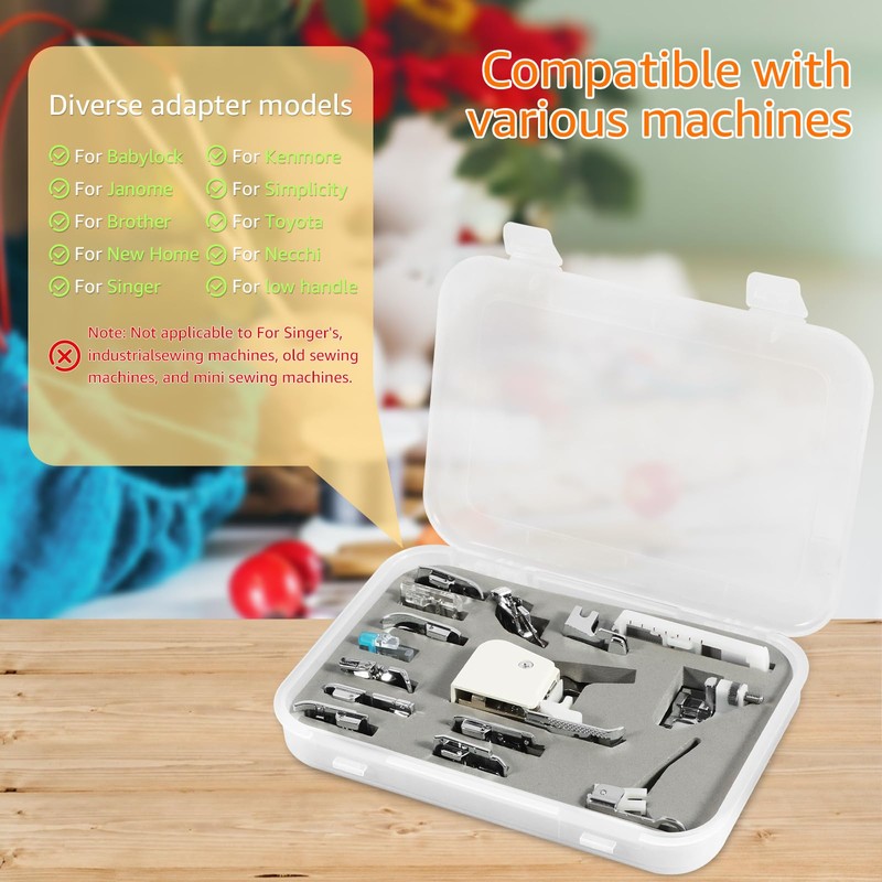 15Pcs Sewing Machine Presser Feet Set Multifunctional Spare Parts Accessories