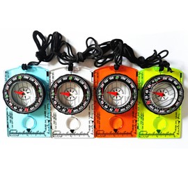 Outdoor Compass 4 Pack - TRACOMPAN Professional Waterproof Compass Navigation with Adjustable Declination & Magnifier | Map Reading Tool for Hiking Orienteering Survival Kits