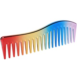 Wide Tooth Combs, No Handle Detangler Comb, Women Professional Hair Styling Comb for Curly or Straight Hair, Wet or Dry Hair (Rainbow Colours)