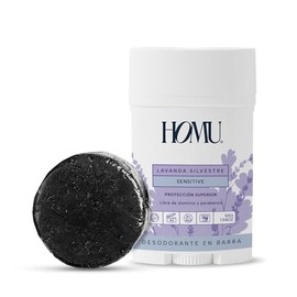 HoMu | Detox Pack Barra Lavanda Silvestre Sensitive - Jabón en barra Detox 50g + Desodorante Natural en Barra 55g ¡Elimina el mal olor de tus axilas naturalmente! - (Lavanda Silvestre (Sensitive))