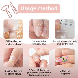 BDEPSTR Pack of 24 Shiny Pink French False Nails, Ballerina Natural False Nails, Press On Nails with Rhinestone Design, for Women and Girls