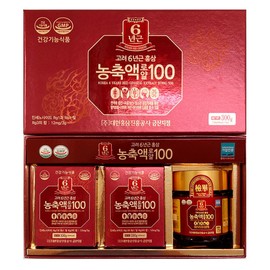 6 Years Red Ginsenoside 100% Concentrate 10.6 oz (300 g) (3.5 oz (100 g) x 3 packs) (3 month supply) Dinsenoside Rg1 + Rb1 + Rg3 … 0.4 oz (12 mg / 3 g) (Daily Supply) Korean Health Food