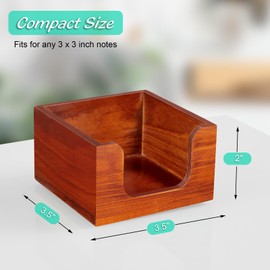 Wooden Sticky Note Holder, Post It Note Dispenser for Office Desk Accessories, Self Stick Note Pad Holder, Memo Pad Holder Dispenser Organizer for School Office Desk Supplies, Brown